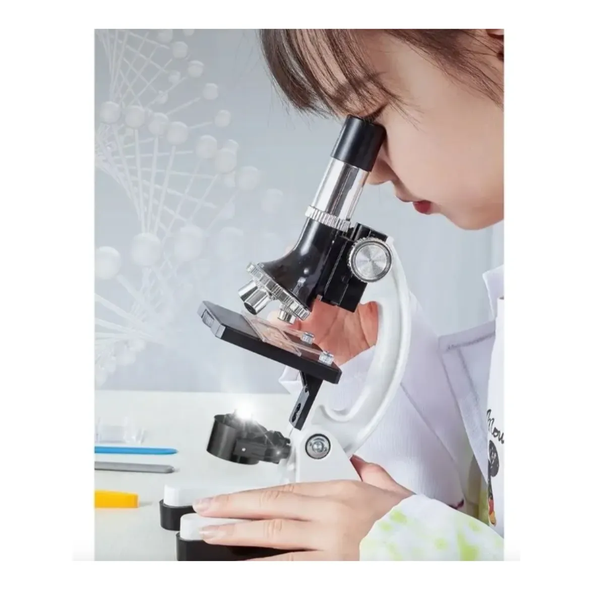 GENERICO - Set Microscopio + Kit De Accesorios 1200x Maletin Plastico