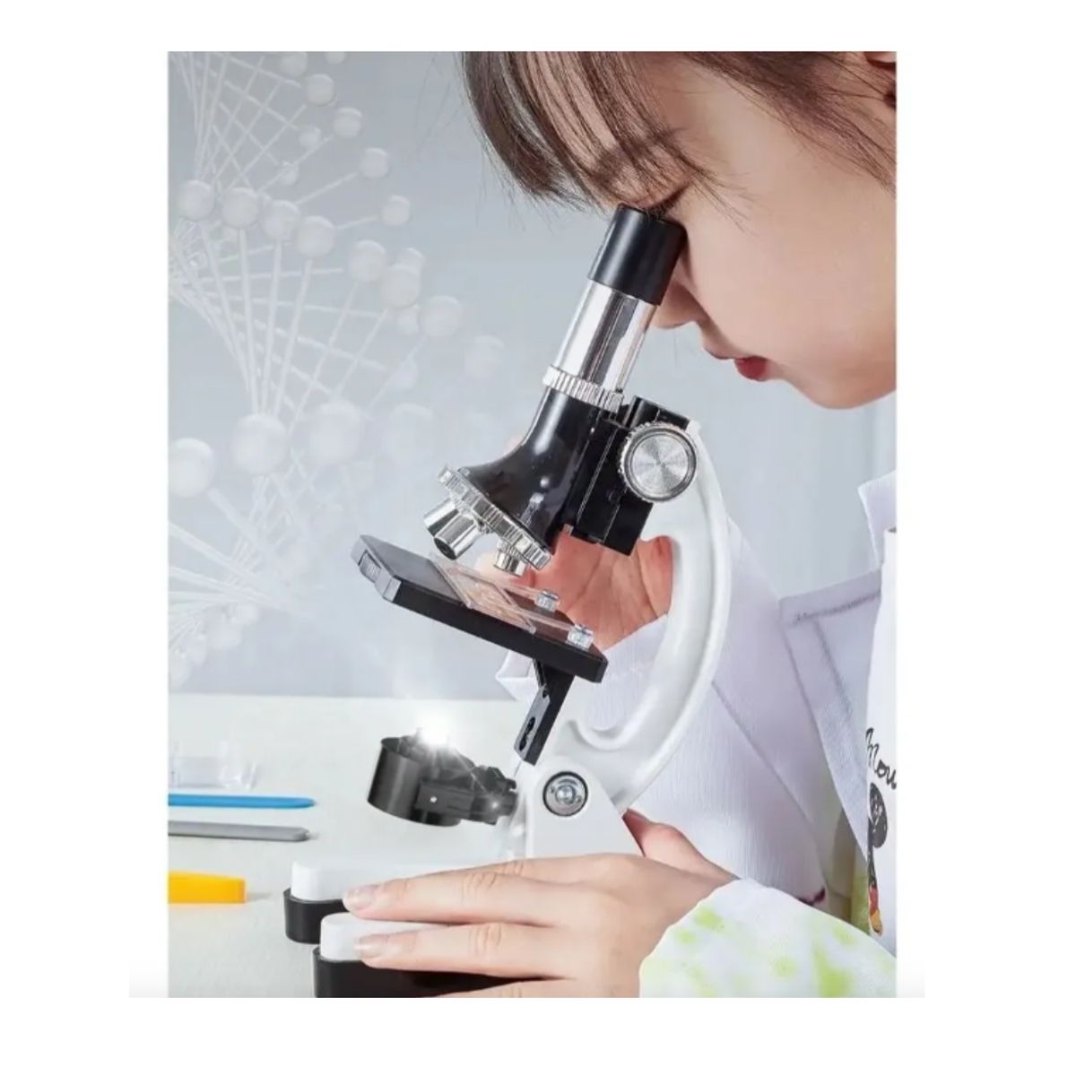 GENERICO - Set Microscopio + Kit De Accesorios 1200x Maletin Plastico