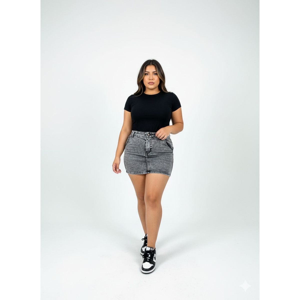 GARSIL - Mini Falda Short De Mezclilla Jeans Tiro Alto Para Mujer Con Bolsillos