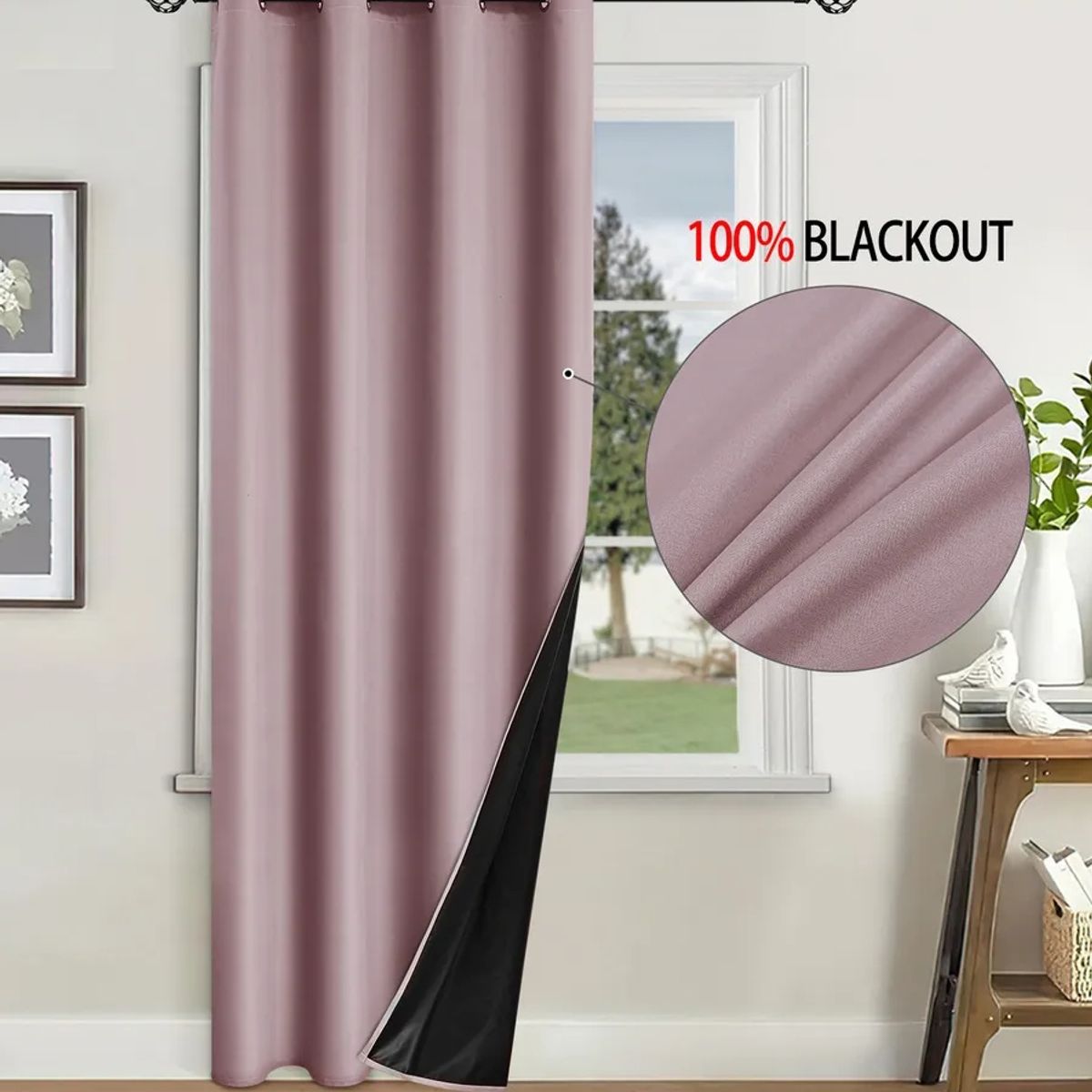GENERICO - 2 Paños Cortinas Blackout Engomada