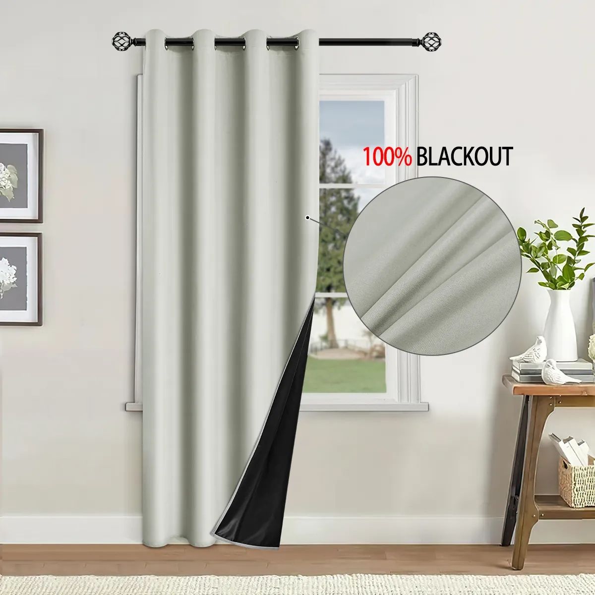 GENERICO - 2 Paños Cortinas Blackout Engomada