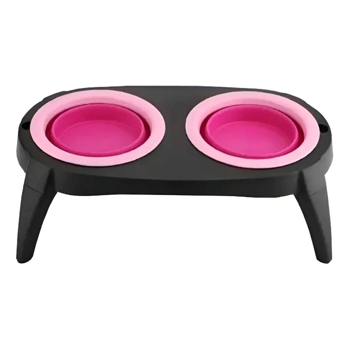 METALFER - Plato Doble Plegable Para Mascota Bebedero Yo Comedero