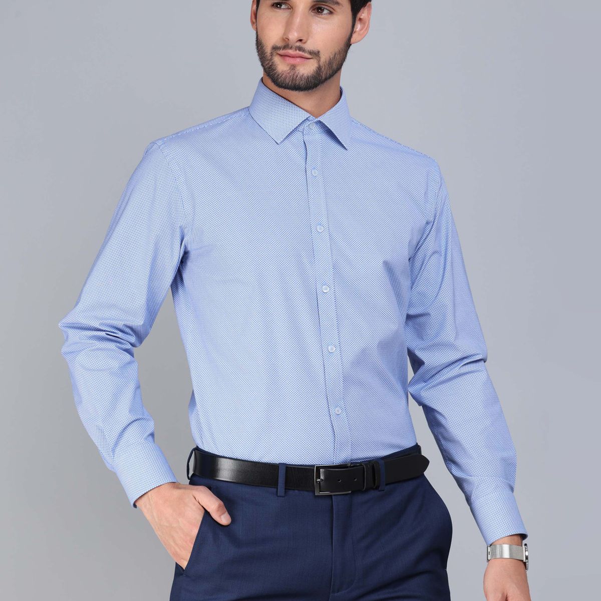 ARROW - Camisa Formal Spandex Slim Fit Celeste Arrow ARROW