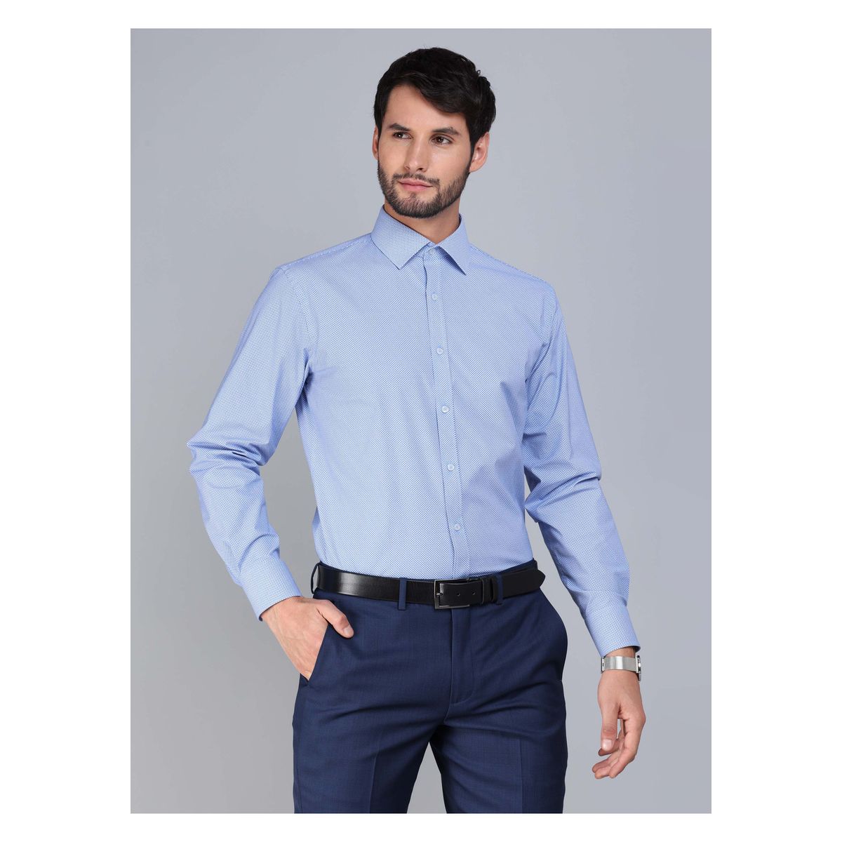 ARROW - Camisa Formal Spandex Slim Fit Celeste Arrow ARROW