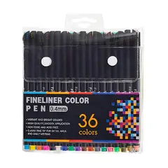 GENERICO - Lápices Tiralíneas Fineliner 0,4mm 36 Colores Punta Fina