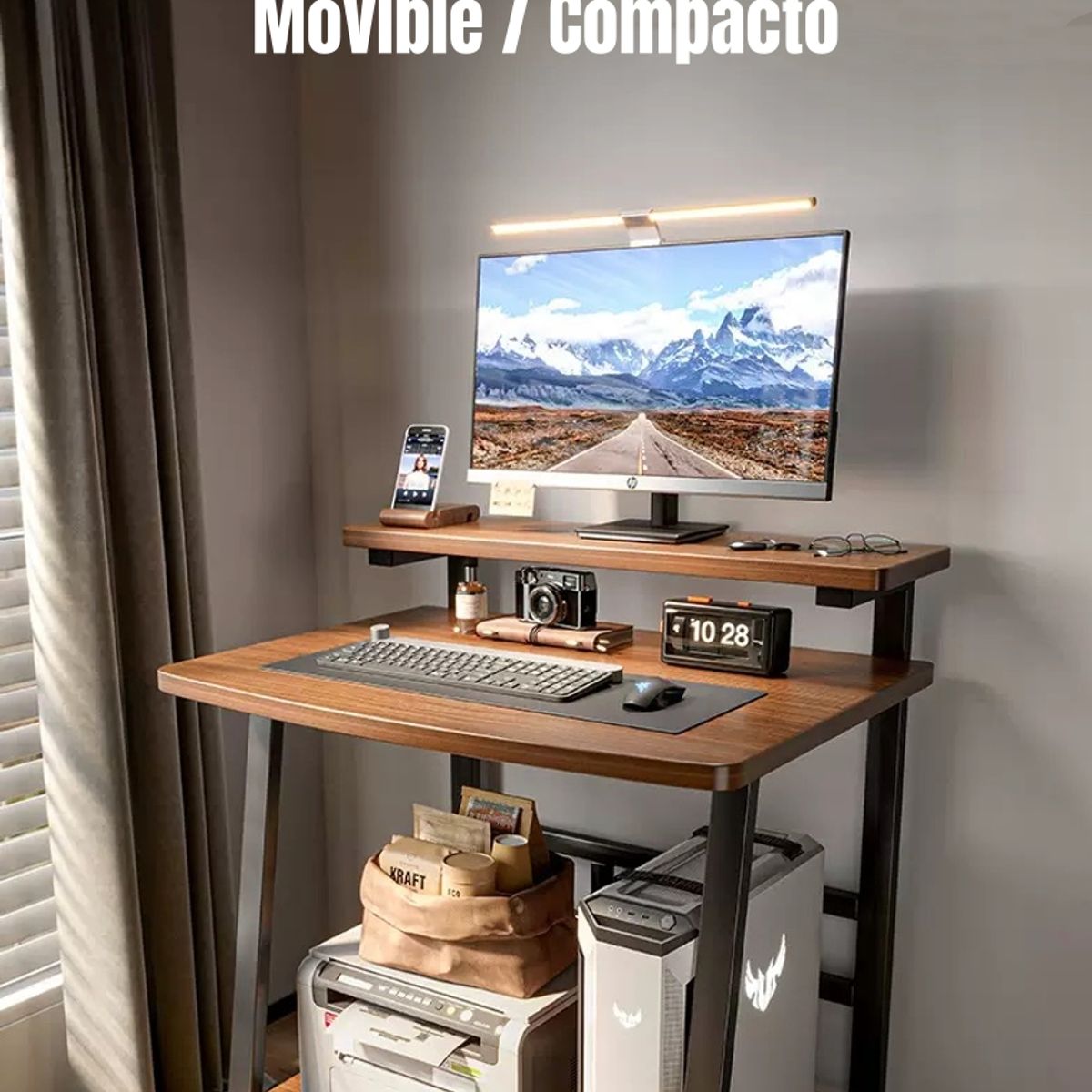 LUBABYCAS - Escritorio Móvil Compacto Con Repisa 80x58x82cm Express Lubabycas