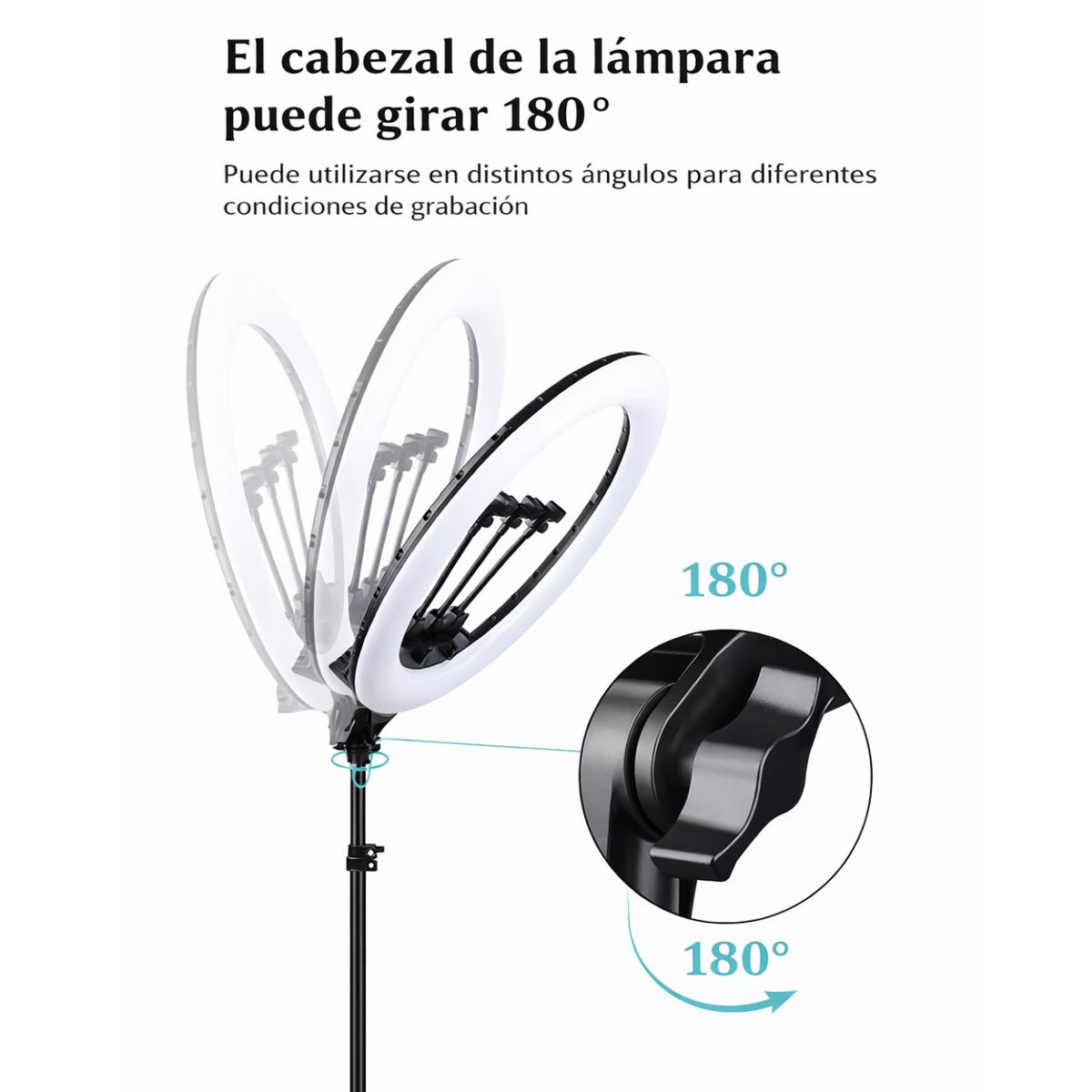HQ RING LIGHT - Aro de Luz LED Profesional 44 cm Con Trípode Ajustable