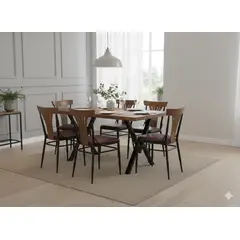 GENERICO - Mesa Comedor Kutuk para 6 personas con 6 sillas 80x120cm