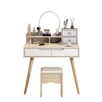 Tocador Con Espejo De Luz Led Y Taburete Arce 80x40x130cm
