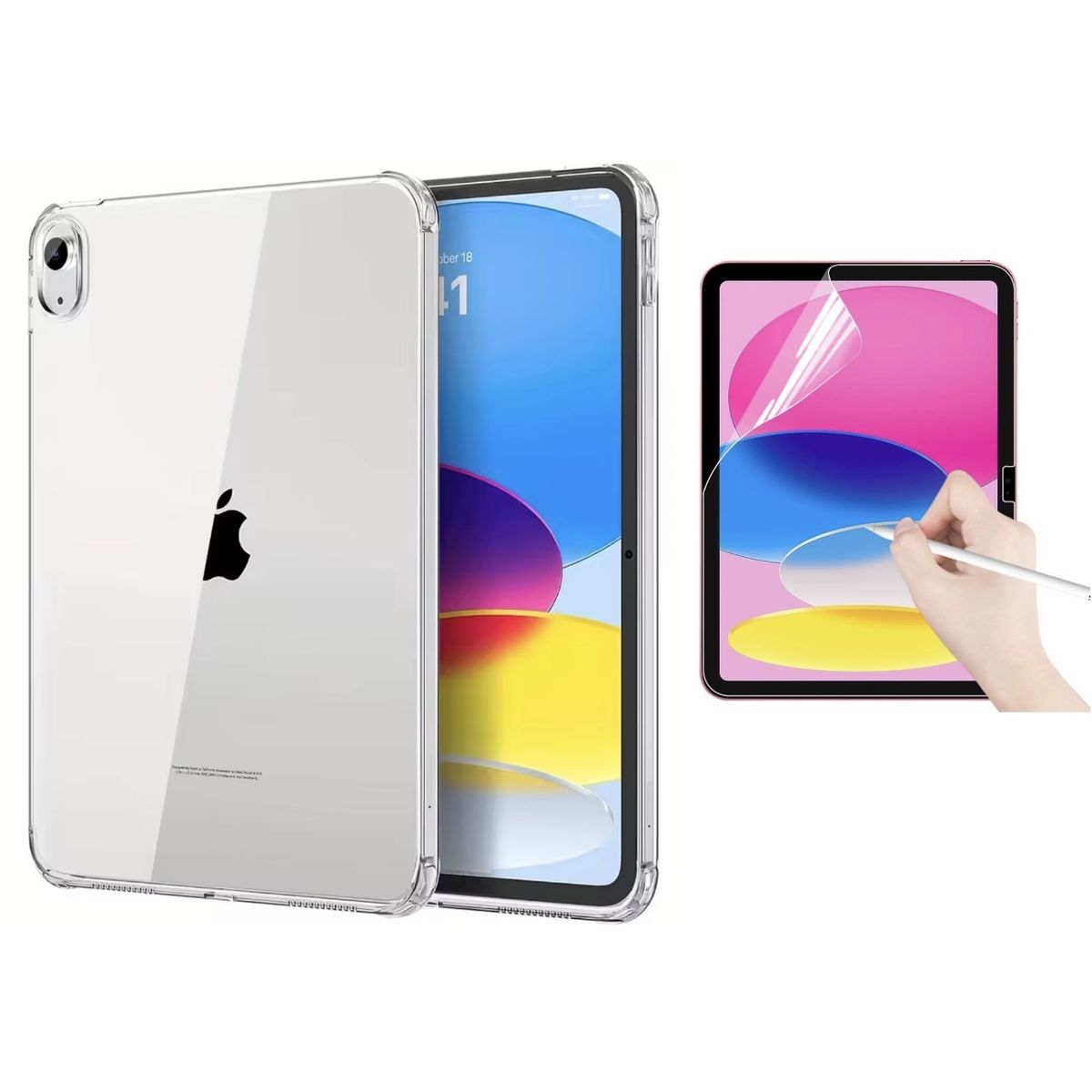 GENERICO - Carcasa Transparente Para iPad 10.9 Decima Gen. + Hidrogel Matte