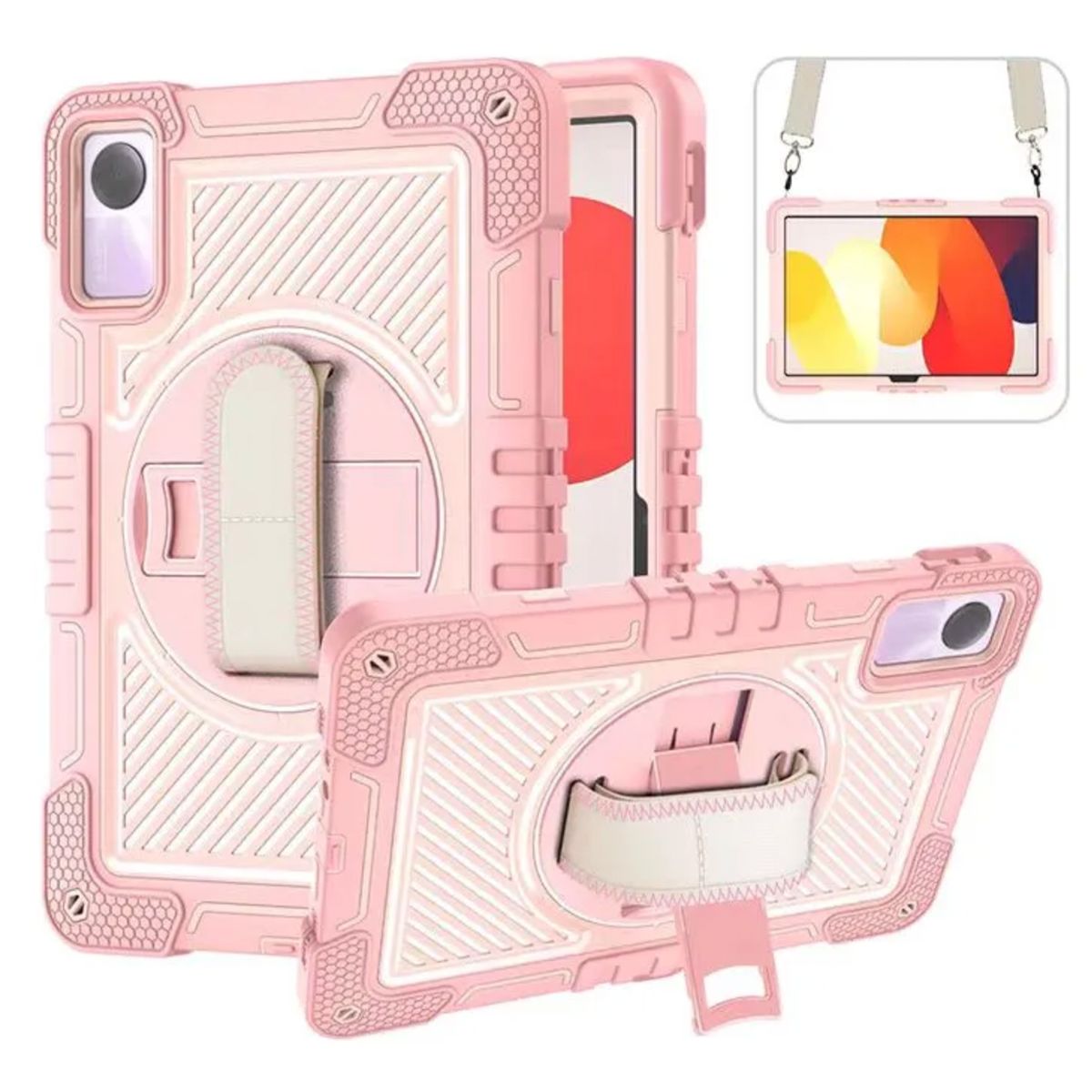 JOIGO - Funda Antigolpes Armadura 360 Para Tablet Lenovo M11 Rosado