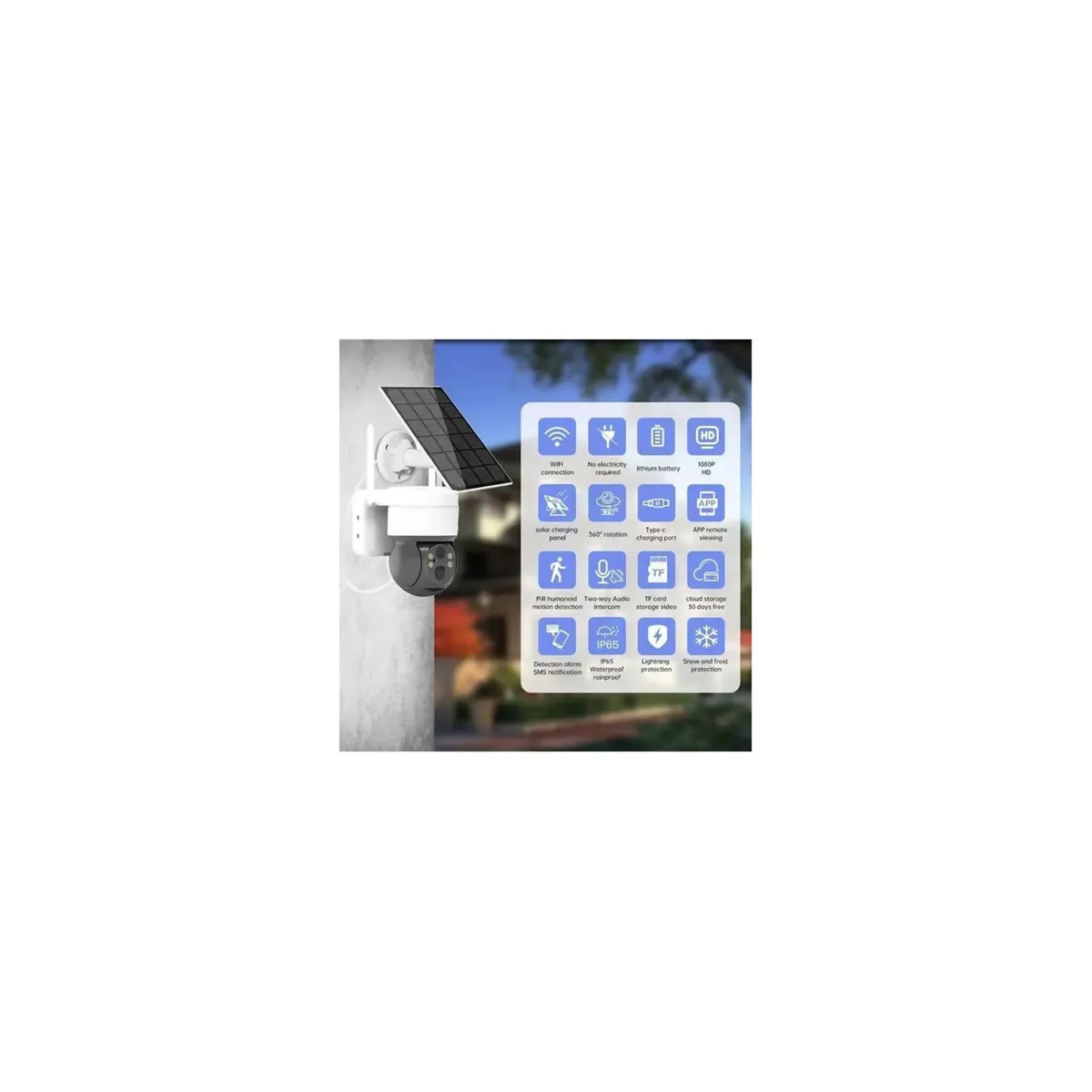 GENERICO - Cámara Solar Ip1080 Inalámbrica 360