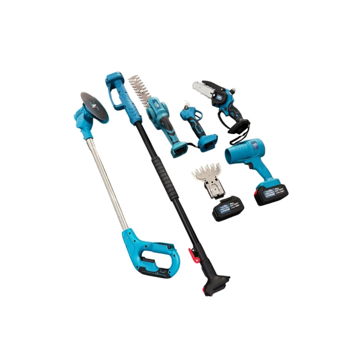 MOVI - Set de Jardinería Eléctrico 6 Herramientas Inalámbricas – Kit Multifuncional para Corte y Mantención