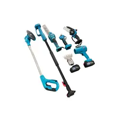 MOVI - Set de Jardinería Eléctrico 6 Herramientas Inalámbricas – Kit Multifuncional para Corte y Mantención