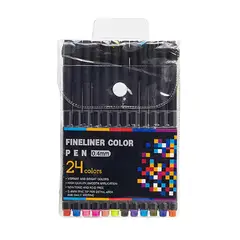 GENERICO - Lápices Tiralíneas Fineliner 0,4mm 24 Colores Punta Fina