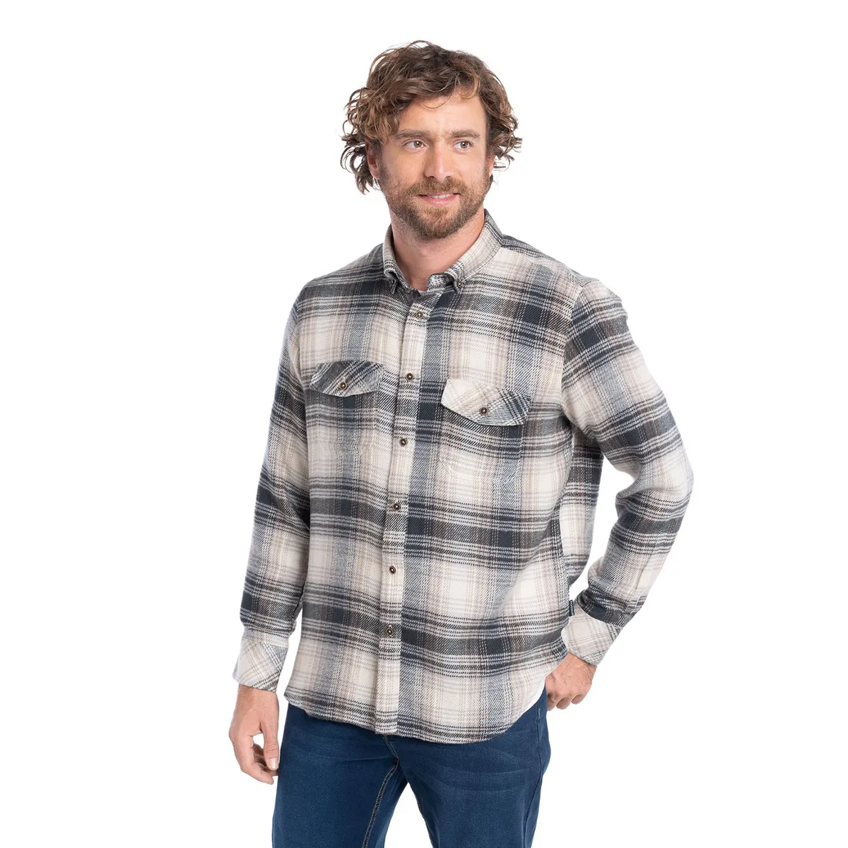 POTROS - CAMISA MANGA LARGA LEÑADORA CUADROS HOMBRE ASTURIAS