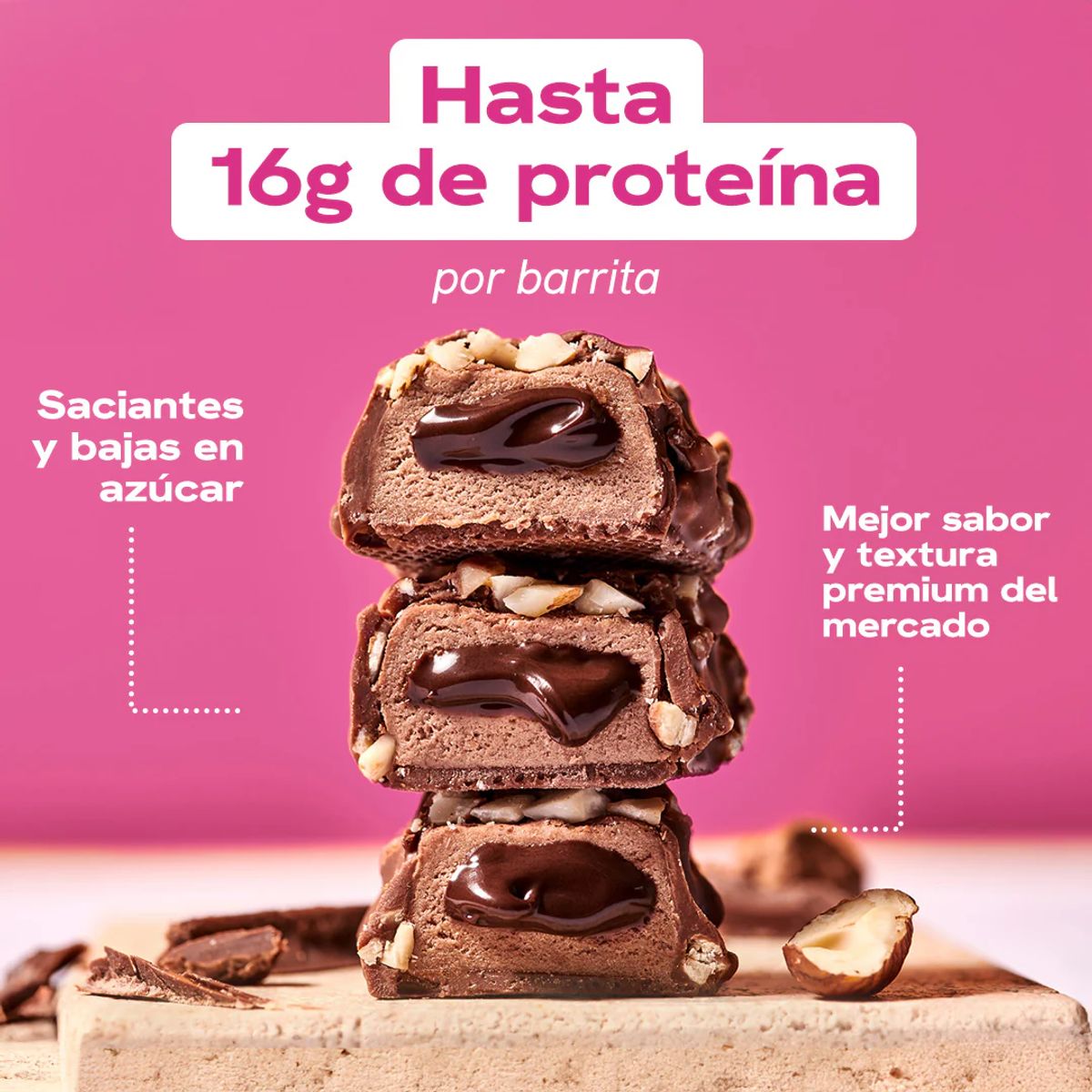 MAXI NUTRITION - Barra de proteina Maxi Nutrition - Hazelnut Nougat 12 unidades
