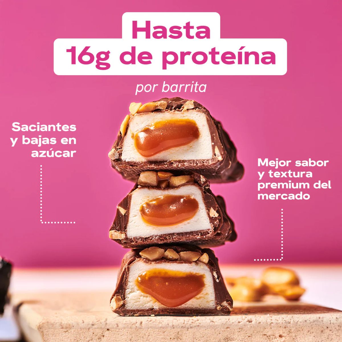 MAXI NUTRITION - Barra de proteina Maxi Nutrition - Peanut Caramel 12 unidades