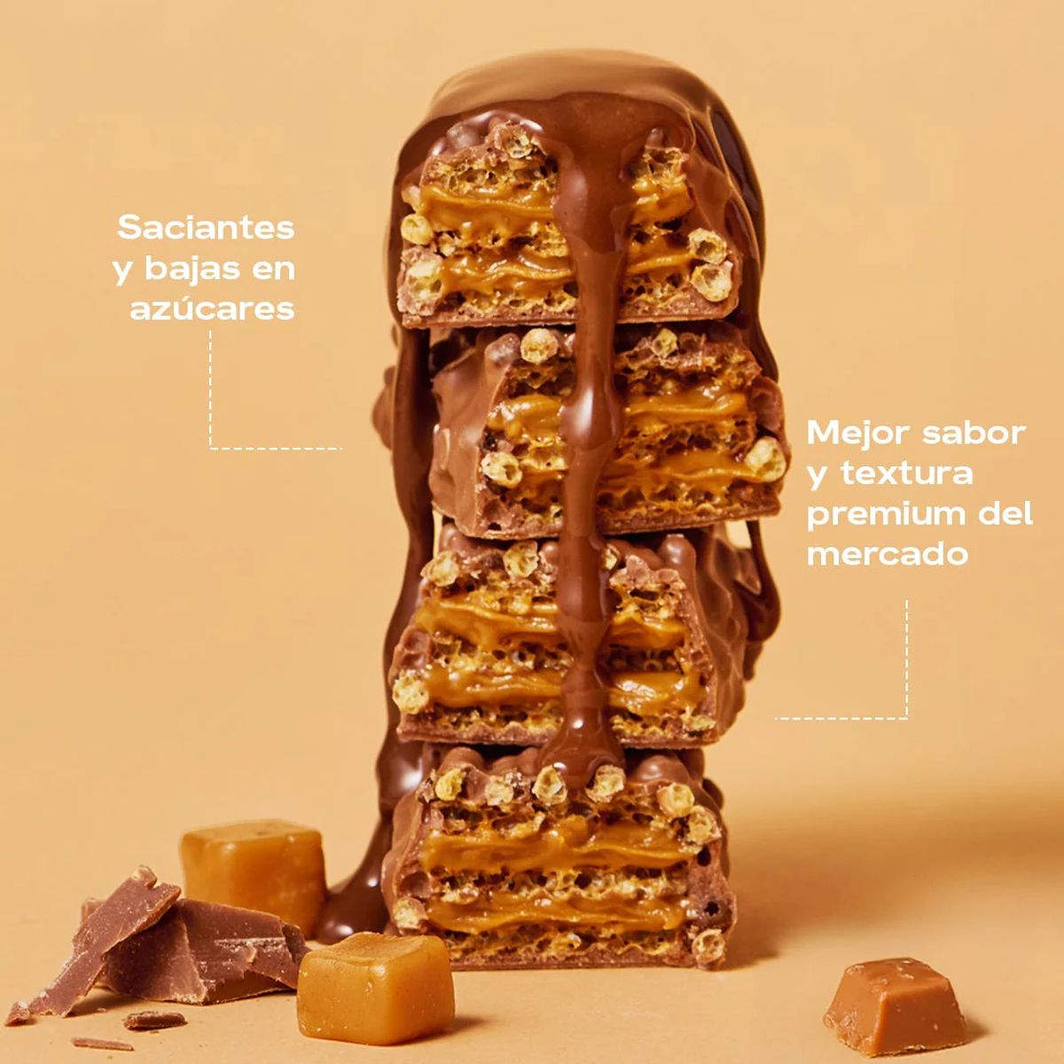 MAXI NUTRITION - Barra de proteina Maxi Nutrition  Waffle Caramel Spread 12 unidades