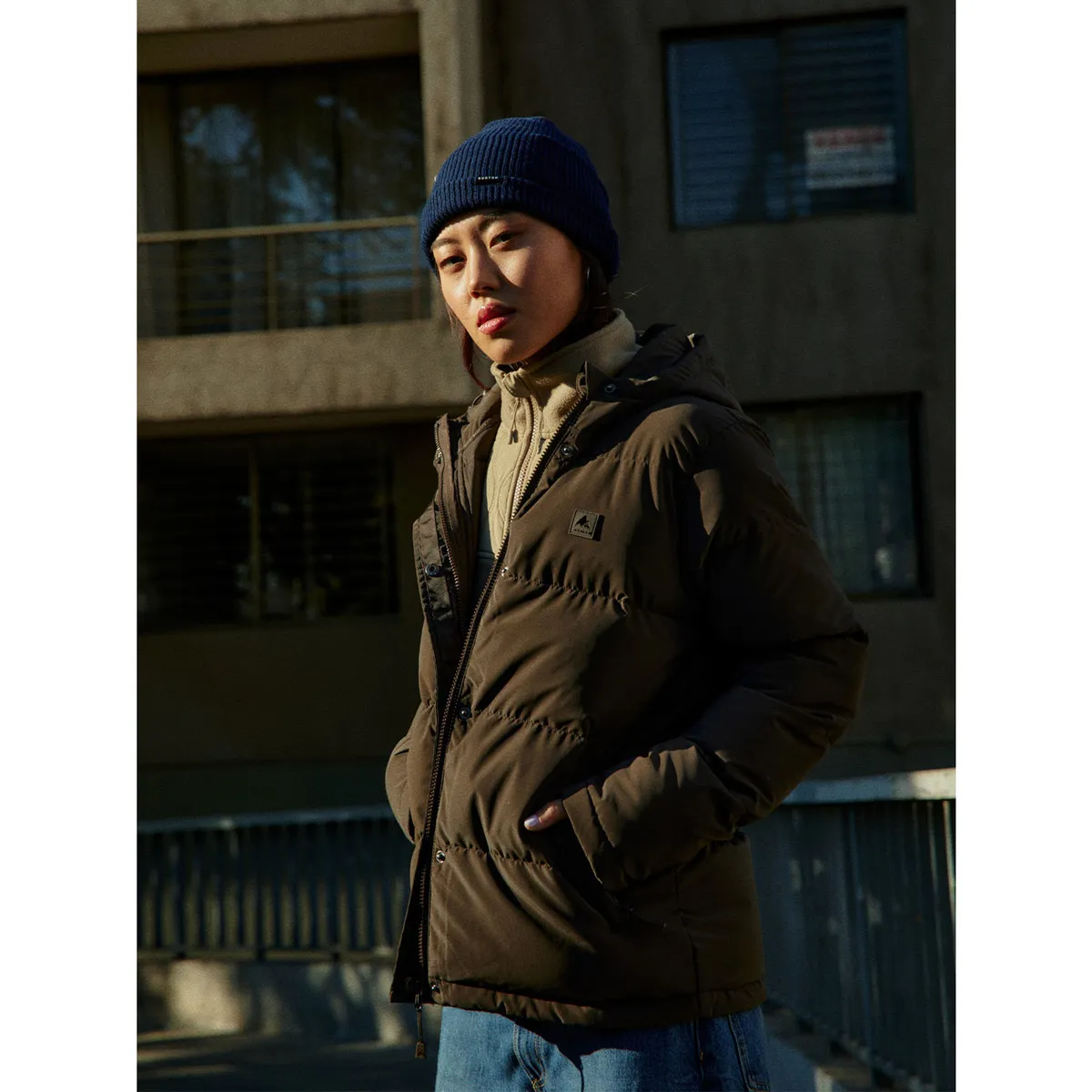 BURTON - Chaqueta Mujer Puffa Café BURTON