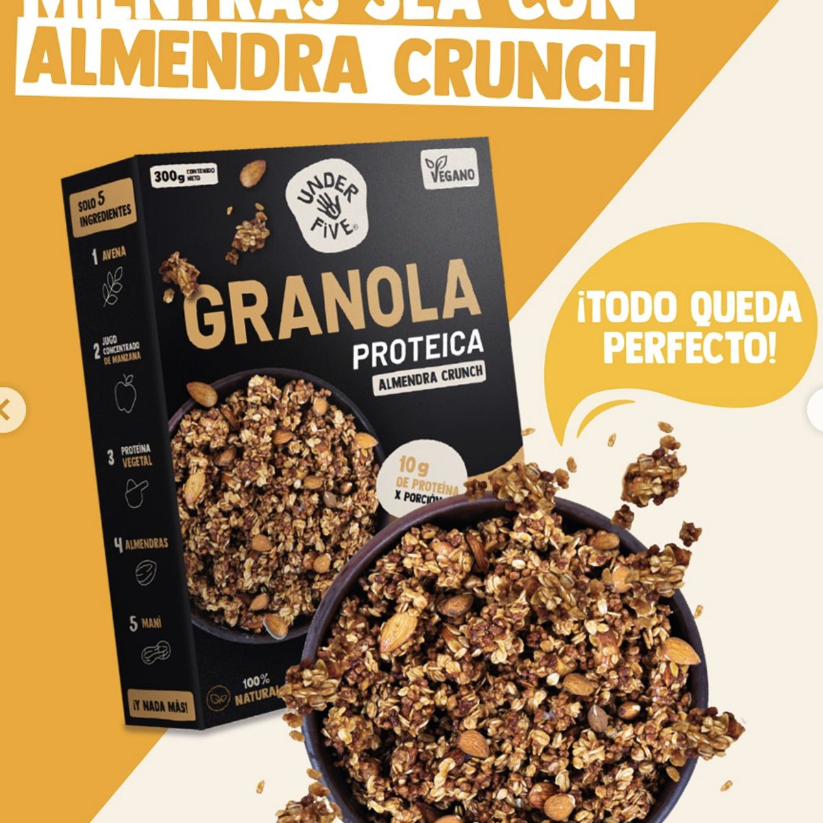 UNDERFIVE - Granola Underfive - Almendra Crunch 300 gr