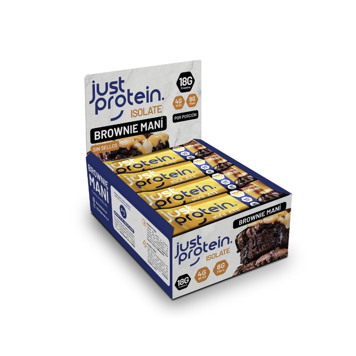 GENERICO - Barra de proteina Just Protein - Brownie Maní 12 unidades