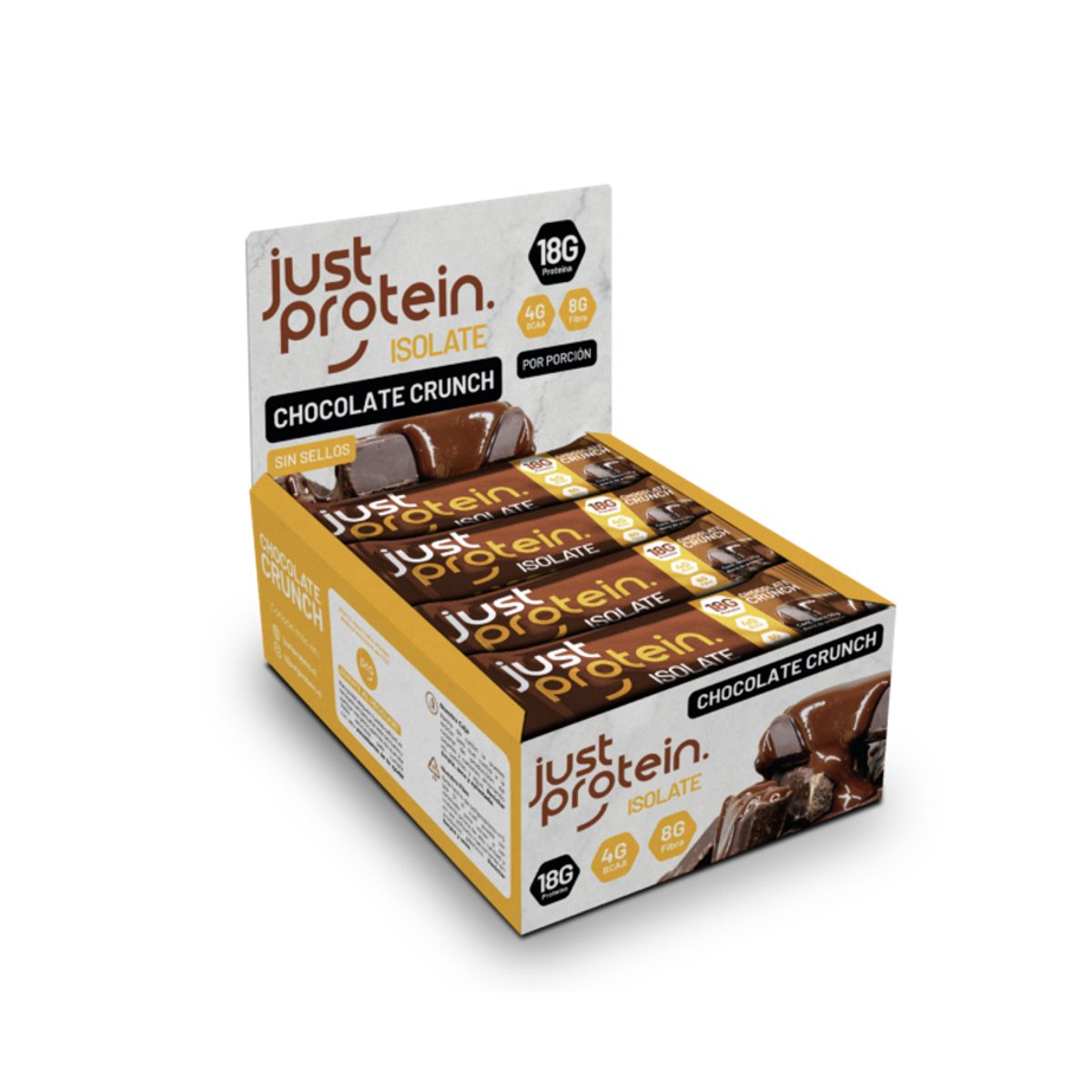 GENERICO - Barra de proteina Just Protein - Chocolate Crunch 12 unidades