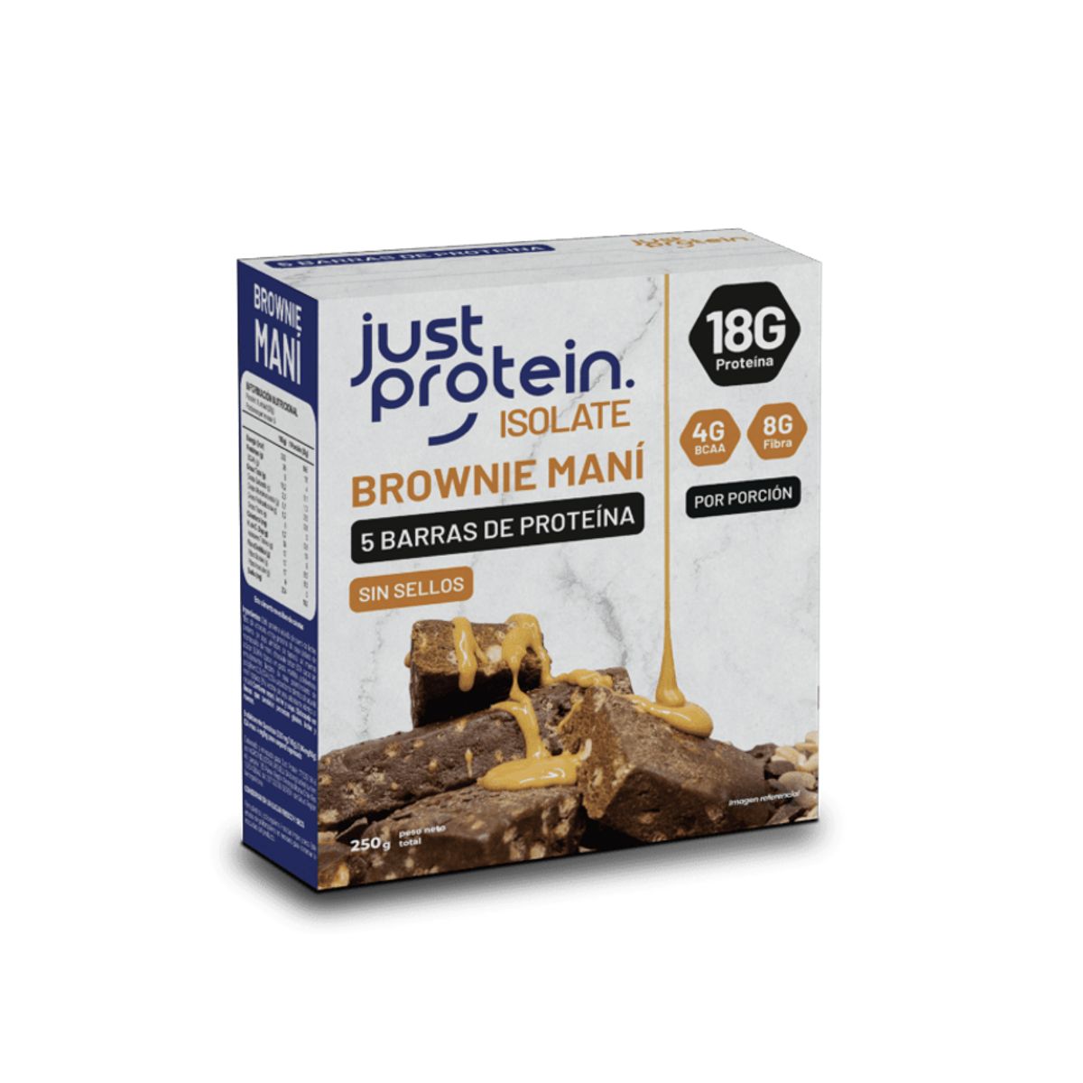 GENERICO - Barra de proteina Just Protein - Brownie Maní 5 unidades