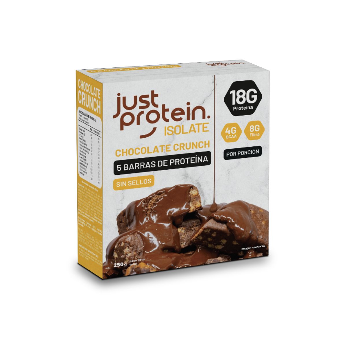 GENERICO - Barra de proteina Just Protein - Chocolate Crunch 5 unidades