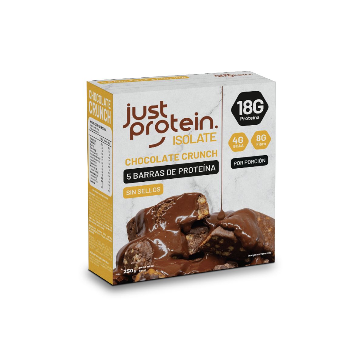 GENERICO - Barra de proteina Just Protein - Chocolate Crunch 5 unidades