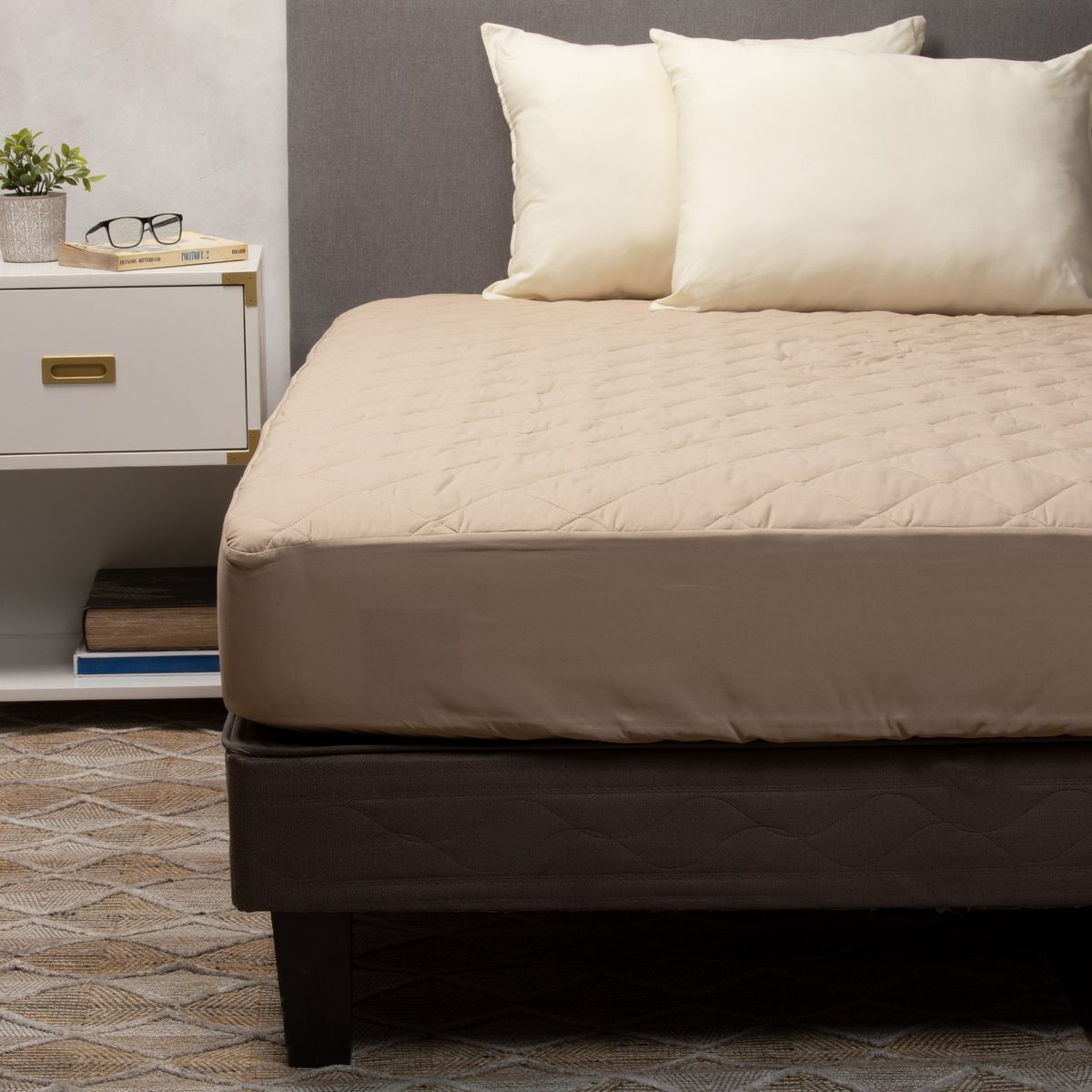 KEYHOME - Pack 2 Almohadas Color Beige Keyhome 50 x 70 cm