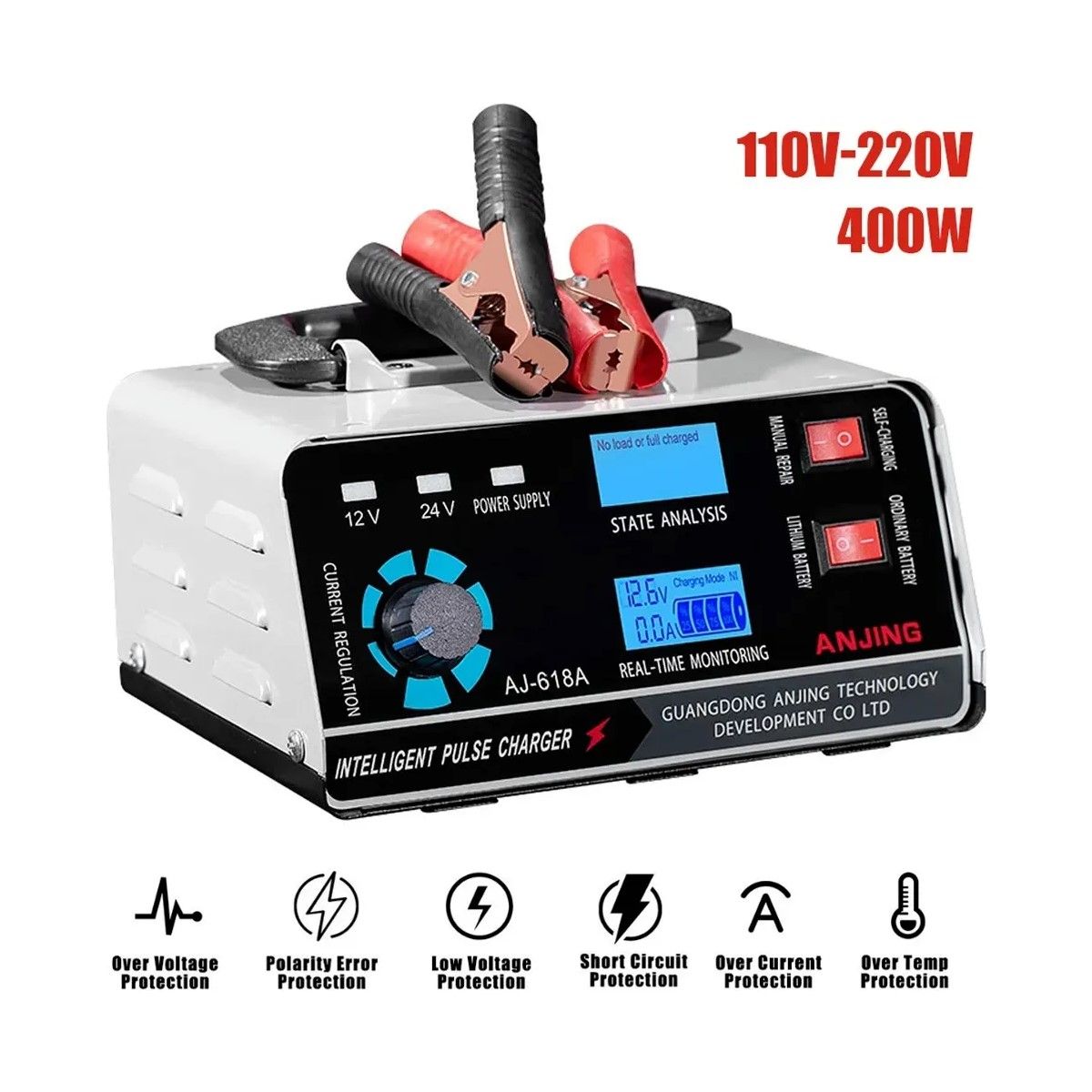 GENERICO - Cargador De Batería Auto Camión Barco Moto Smart 1224v 400w