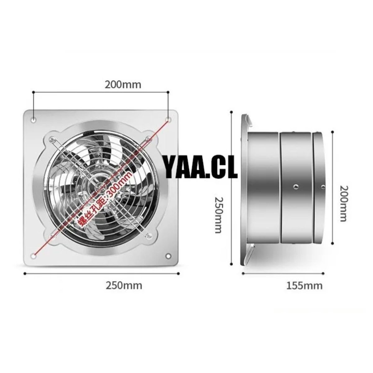GENERICO - Extractor De Aire Industrial 8 Pulgadas200mm 80w