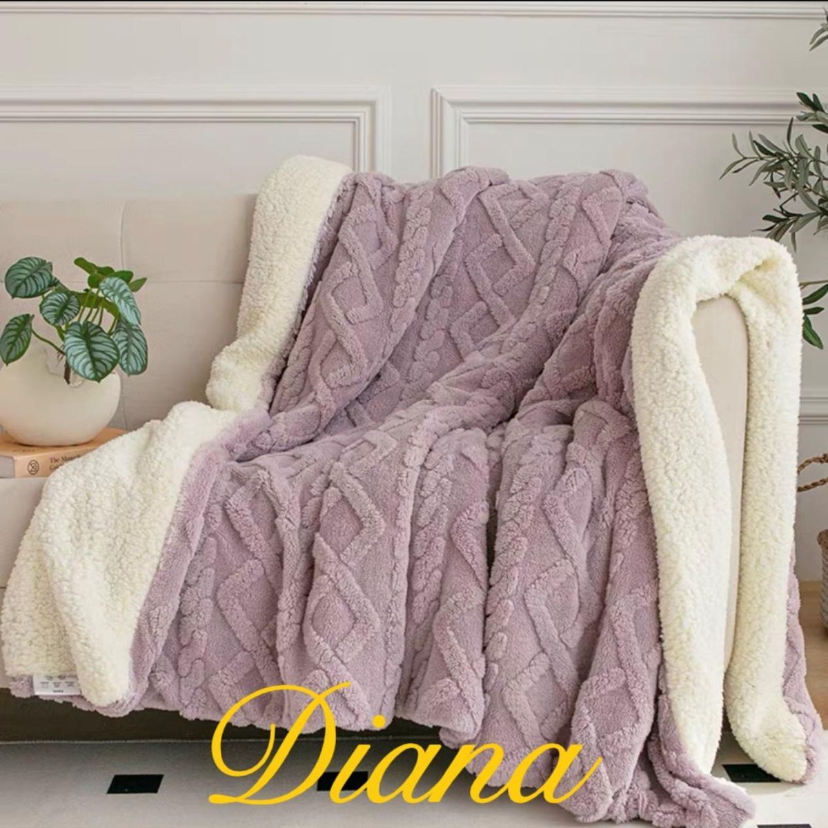 DIANA - FRAZADA TRENZADAS UNICOLOR NEGRO CON CHIPORRO TAMAÑO KING 210CM X 230CM