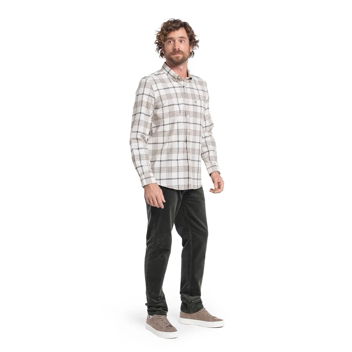 POTROS - CAMISA MANGA LARGA OXFORD CUADROS HOMBRE LEON