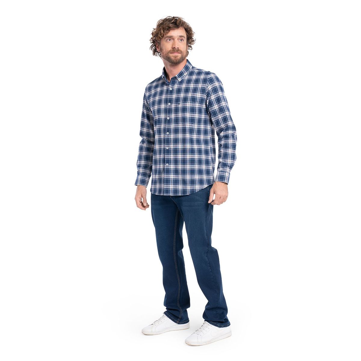 POTROS - CAMISA MANGA LARGA OXFORD CUADROS HOMBRE LEON