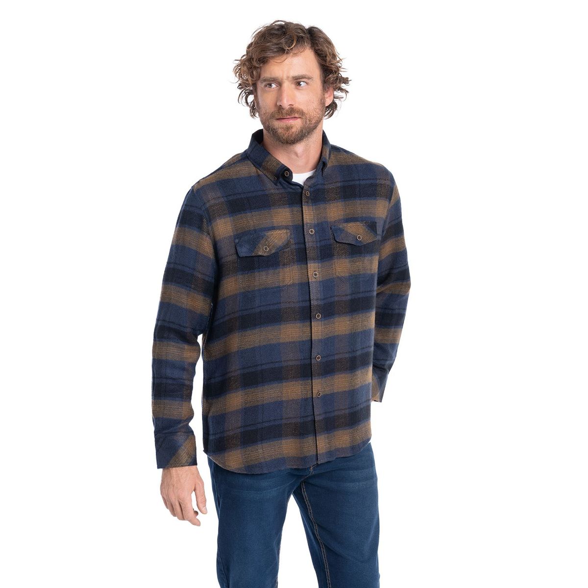 POTROS - CAMISA MANGA LARGA LEÑADORA CUADROS HOMBRE ASTURIAS