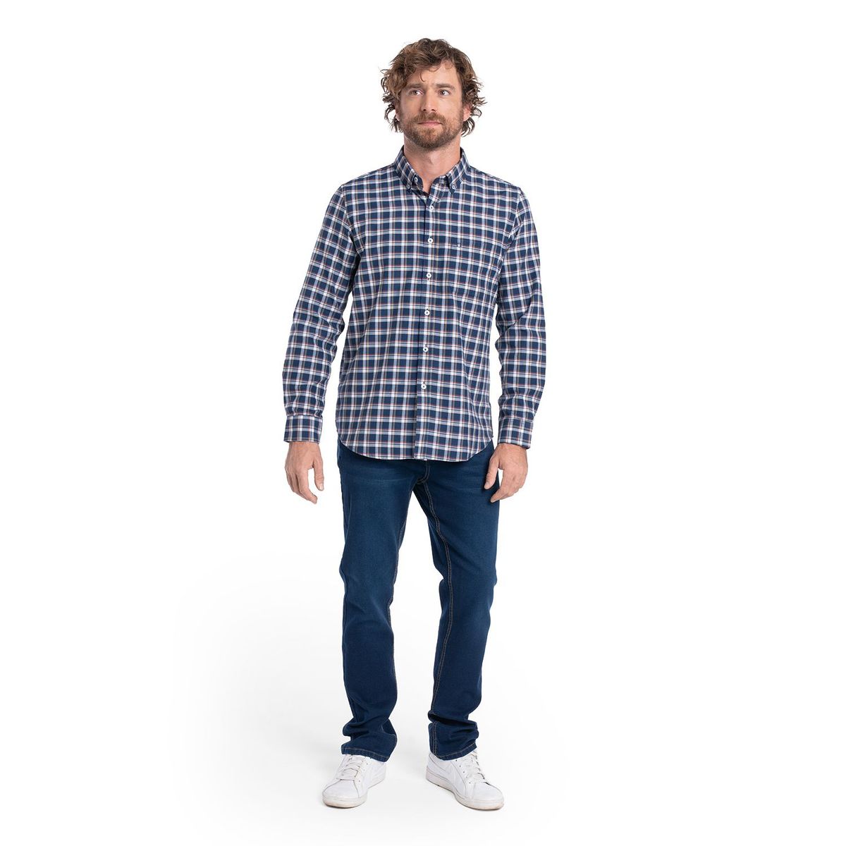 POTROS - CAMISA MANGA LARGA OXFORD CUADROS HOMBRE LEON