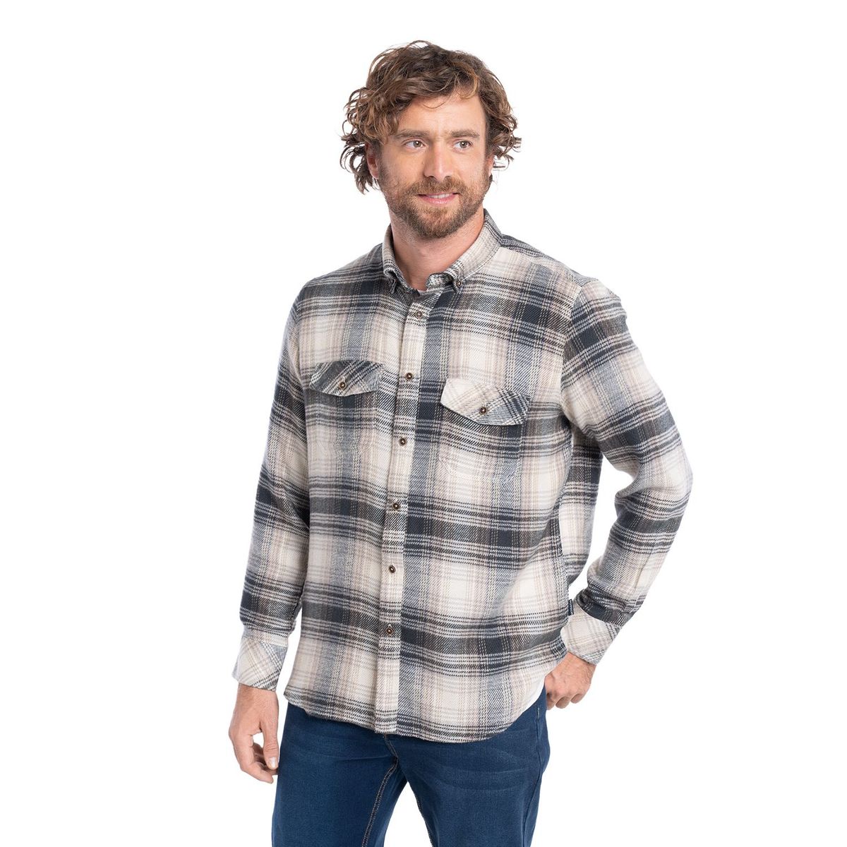 POTROS - CAMISA MANGA LARGA LEÑADORA CUADROS HOMBRE ASTURIAS