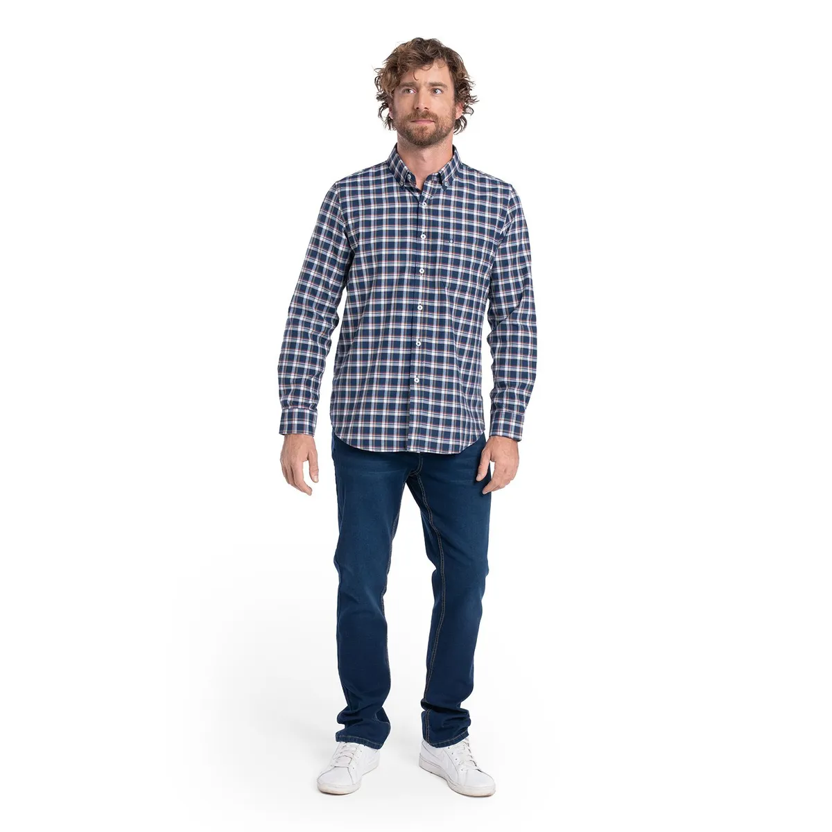 POTROS - CAMISA MANGA LARGA OXFORD CUADROS HOMBRE LEON