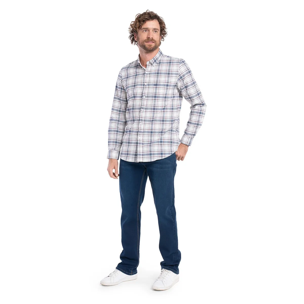 POTROS - CAMISA MANGA LARGA OXFORD CUADROS HOMBRE LEON