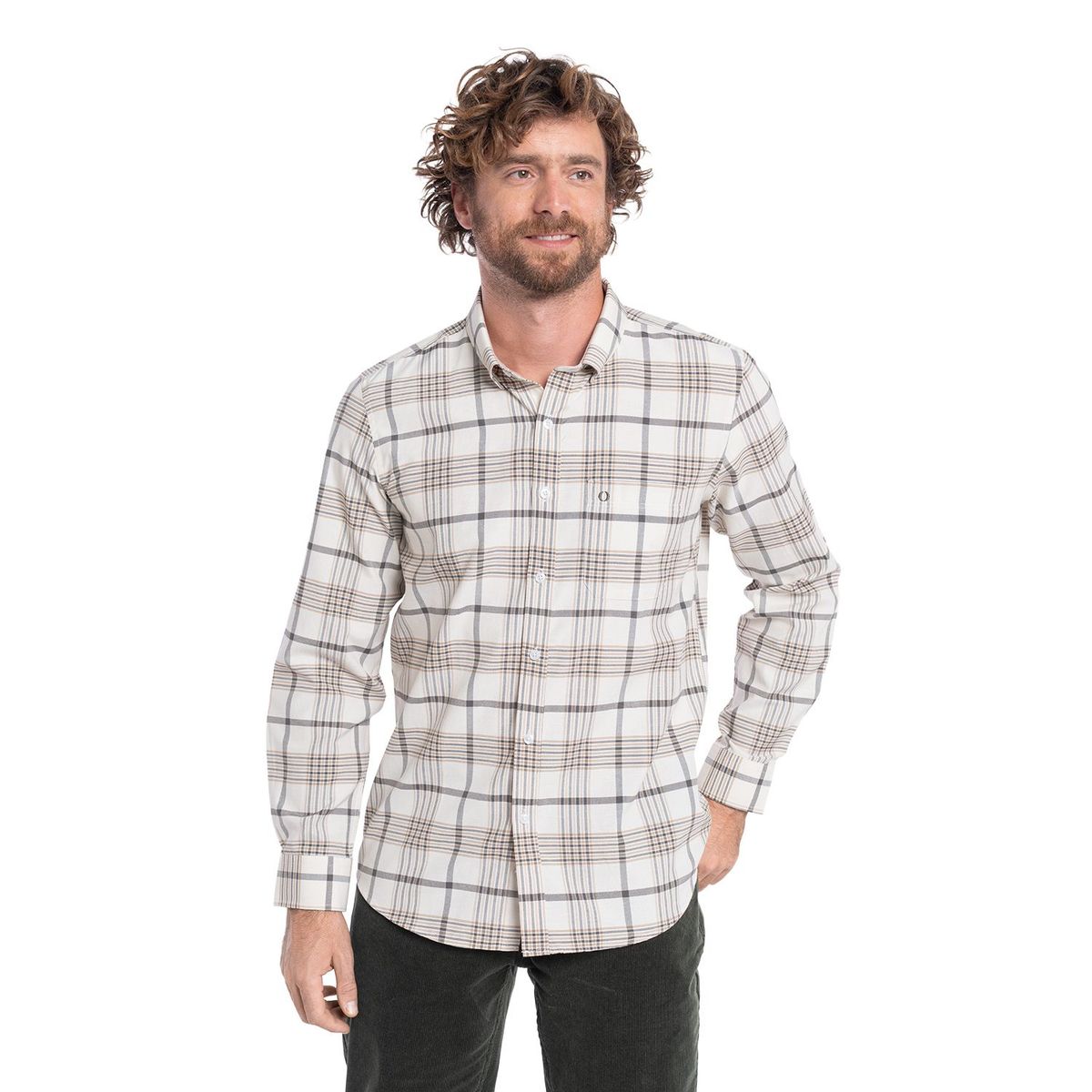 POTROS - CAMISA MANGA LARGA OXFORD CUADROS HOMBRE LEON