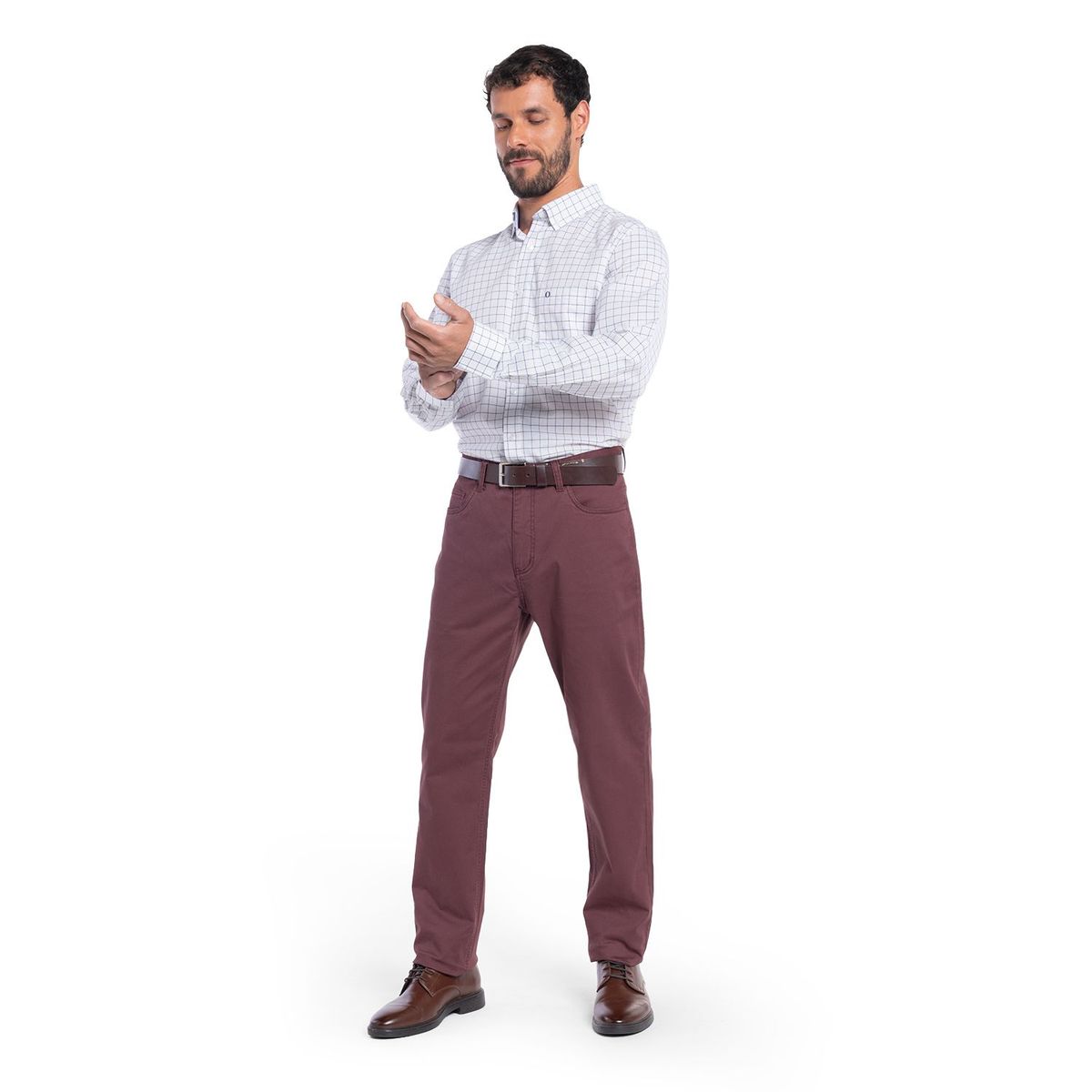 POTROS - CAMISA MANGA LARGA OXFORD CUADROS HOMBRE LONDRES