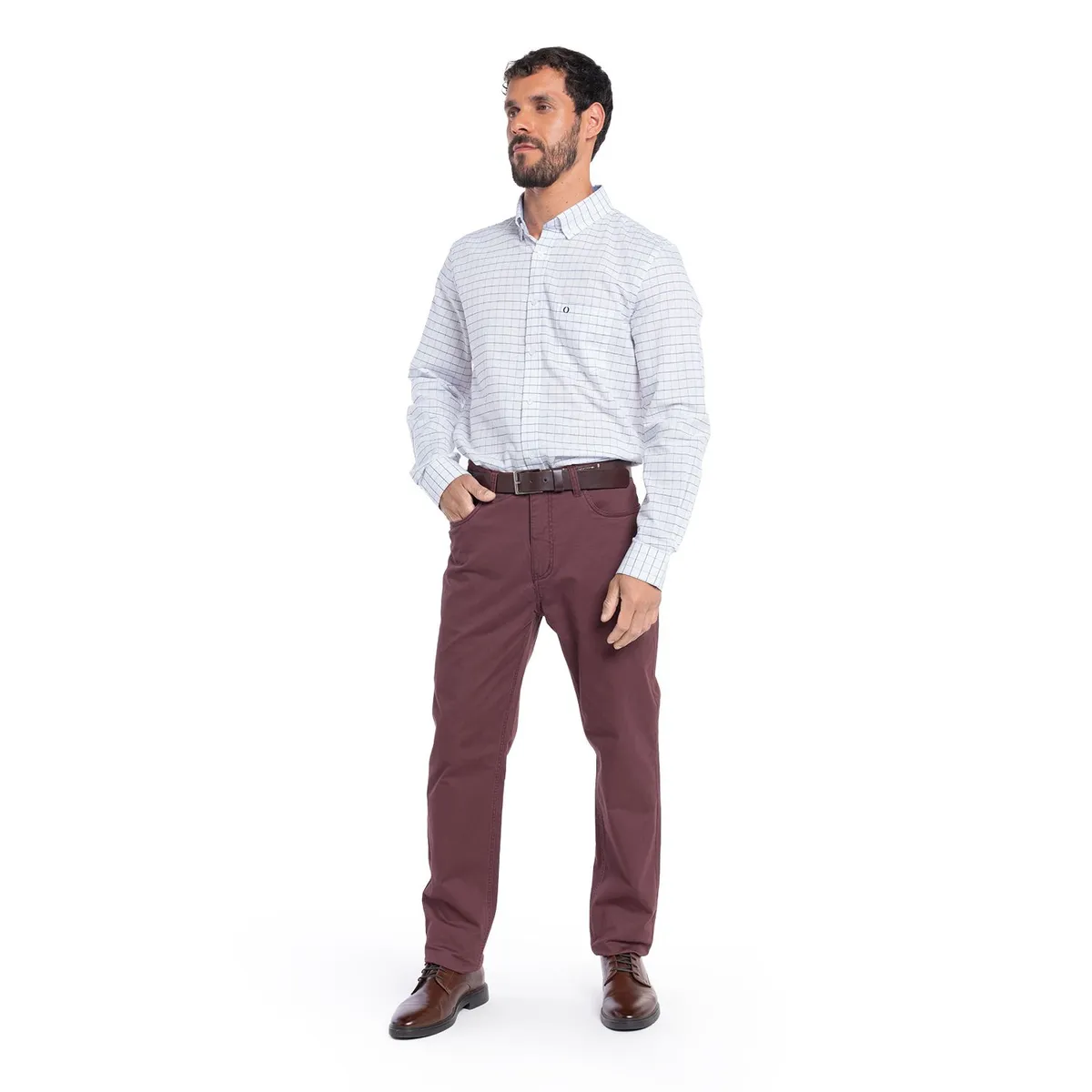 POTROS - CAMISA MANGA LARGA OXFORD CUADROS HOMBRE LONDRES