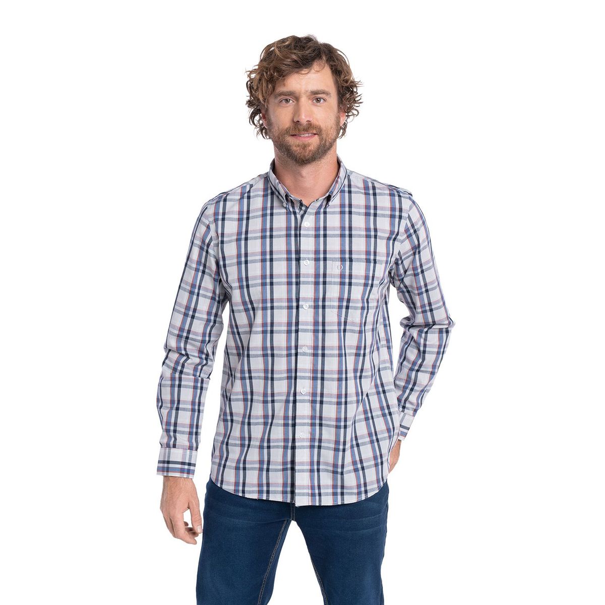 POTROS - CAMISA MANGA LARGA TREVIRA CUADROS HOMBRE ALMERIA