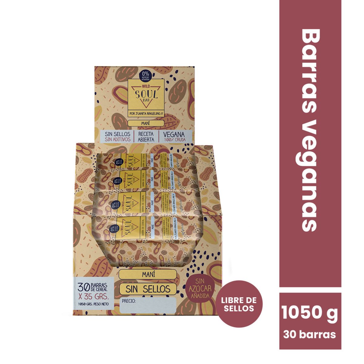 WILD FOODS - Barra de cereal Wild Soul bar - Maní 30 unidades