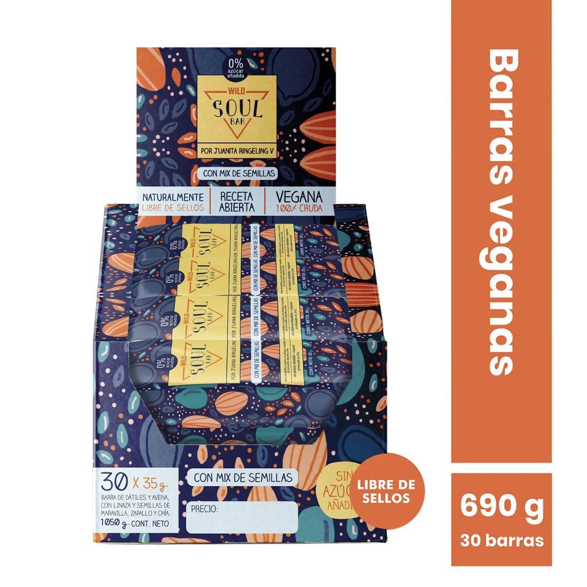 WILD FOODS - Barra de cereal Wild Soul bar - Semillas 30 unidades