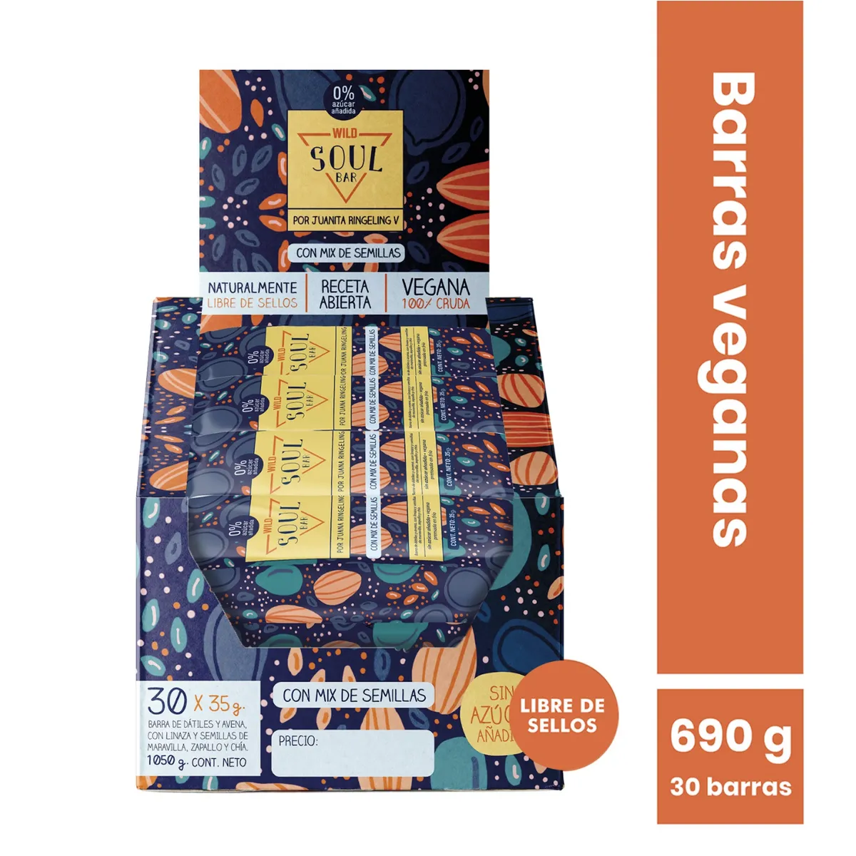 WILD FOODS - Barra de cereal Wild Soul bar - Semillas 30 unidades