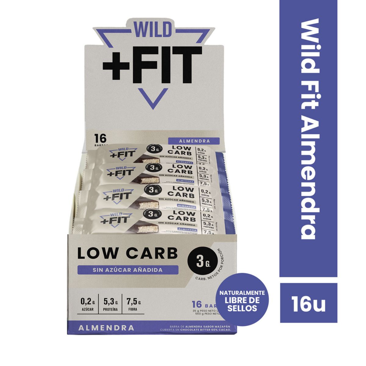 WILD FOODS - Barra de chocolate Wild Fit - Almendra 16 unidades