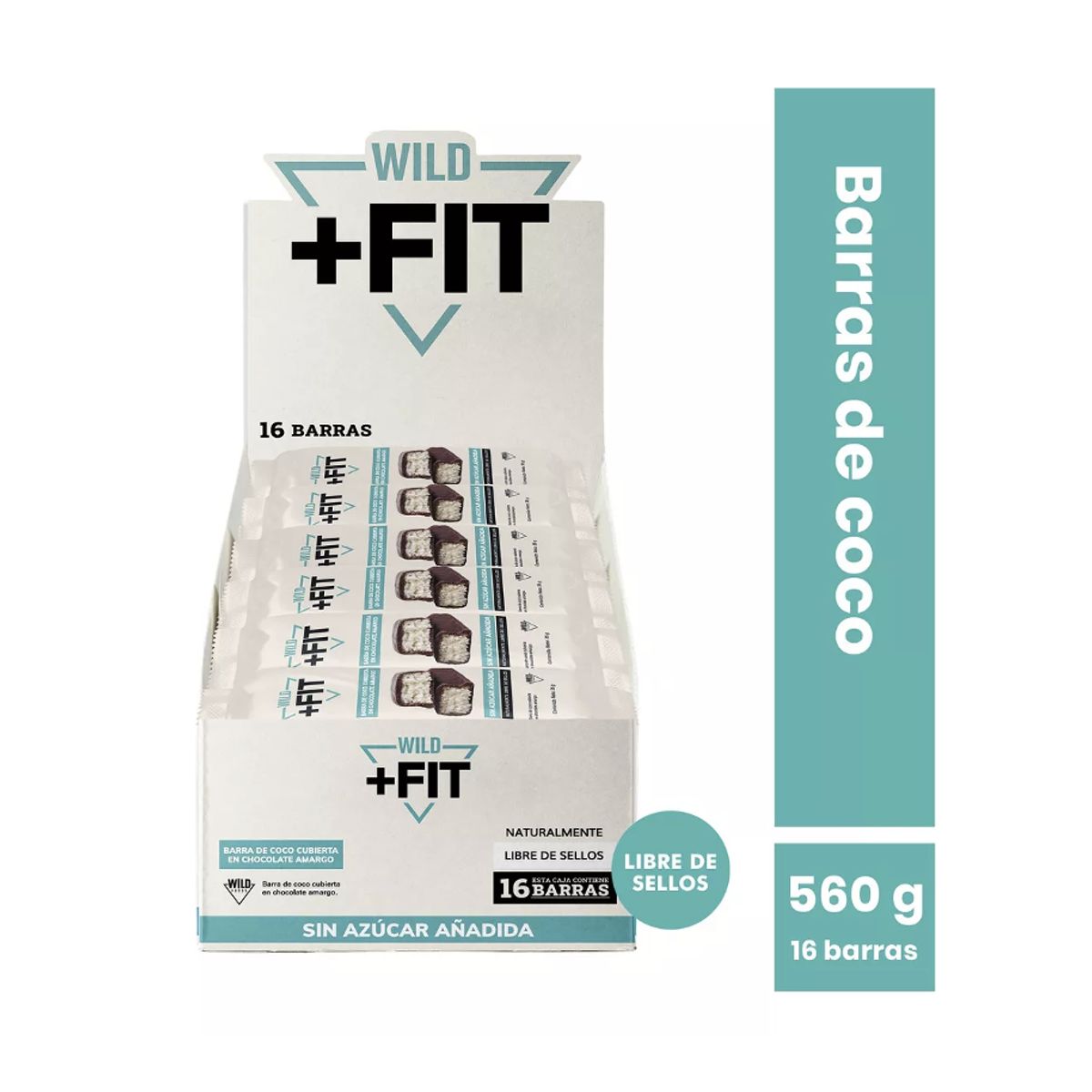 WILD FOODS - Barra de chocolate Wild Fit - Coco 16 unidades